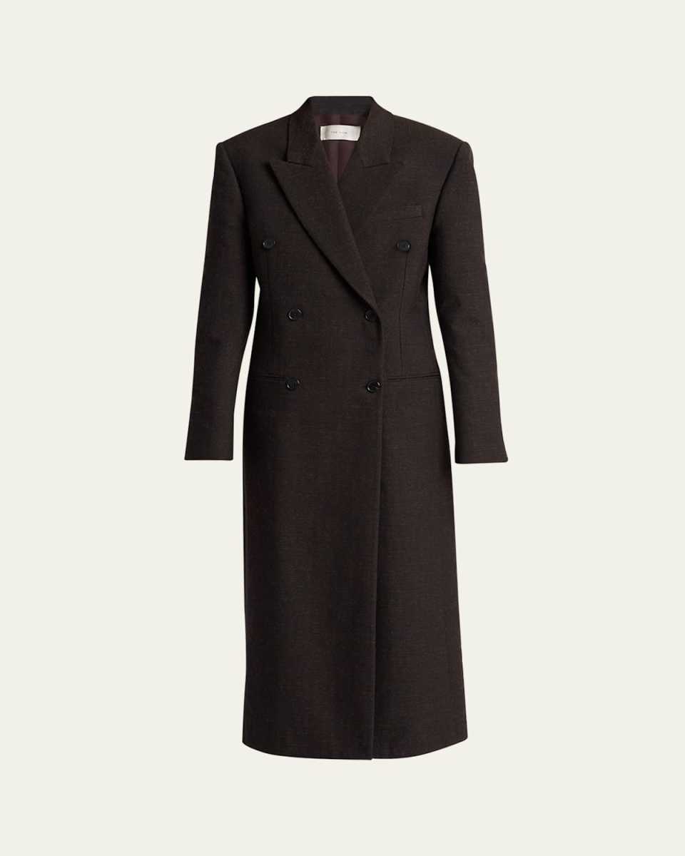 Duras Long Double-Breasted Wool Coat
